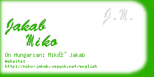 jakab miko business card